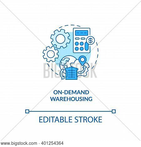 On Demand Warehousing Concept Icon. Ecommerce Warehouse Advices. Manage Across Your Network. Busines