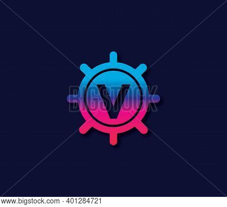 V Alphabet Locker Logo Design Concept Company