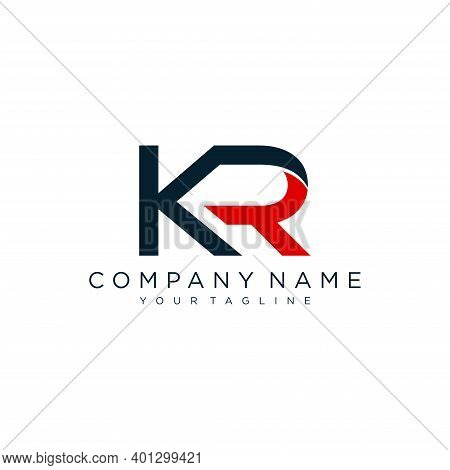 Initial Letter Kr Or Rk Typography Logo Design Vector