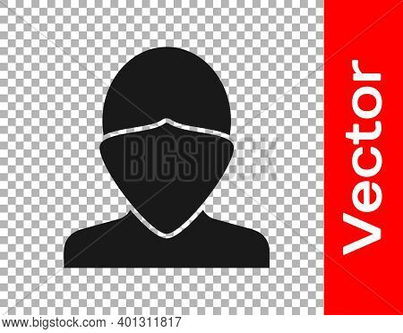 Black Vandal Icon Isolated On Transparent Background. Vector