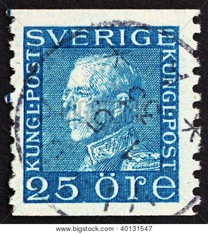 Frimærke Sverige 1925 Gustaf V, konge af Sverige