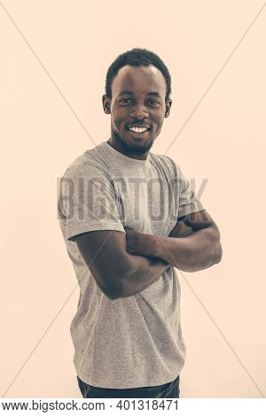 Side View. Confident Guy Looking At The Camera.