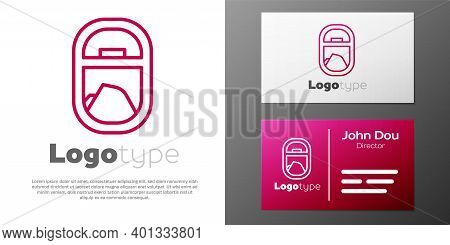 Logotype Line Airplane Window Icon Isolated On White Background. Aircraft Porthole. Logo Design Temp