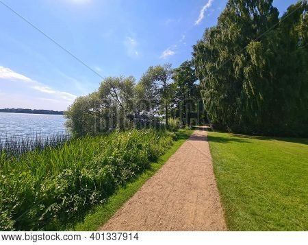 Image Of Soro City Lake And Park In Denmark.