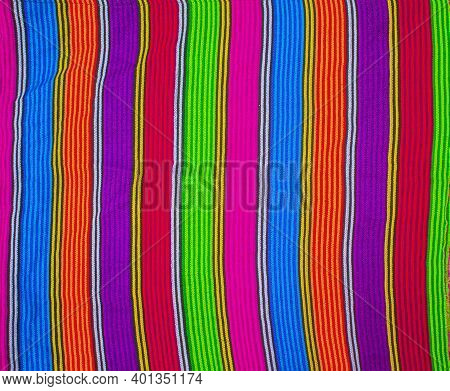 Typical Mayan Fabrics Of Colors With Textures