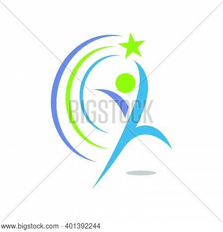 Sporty Abstract Healthy People Logo Design Vector Illustrations