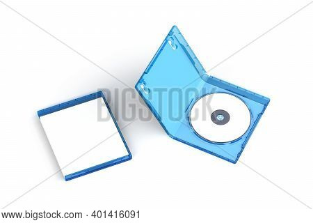 Bluray Disc Box Mockup Isolated On White Background - 3d Render