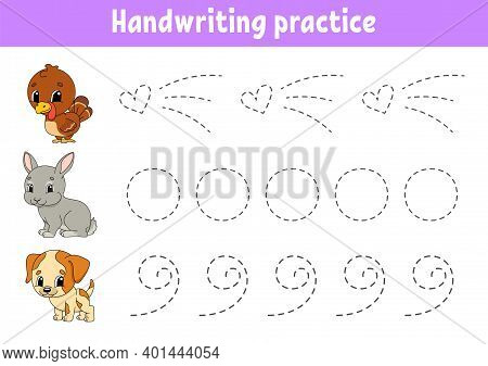Handwriting Pactice. Education Developing Worksheet. Activity Page. Color Game For Children. Isolate