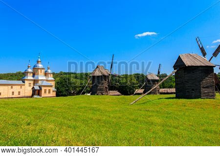 View Of Open-air Museum Of Folk Architecture And Folkways Of Ukraine In Pyrohiv (pirogovo) Village N