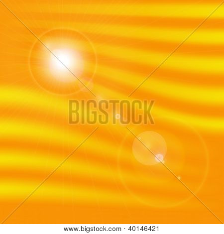 Background Texture With Warm Sun And Lens Flare, Vector Illustration