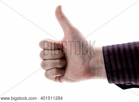 Human Hand Shows Like Sign On A White Background