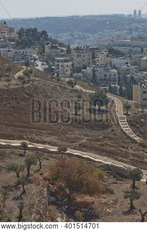 View Of Holy City Of Jerusalem In Israel From The Mount Of Olives