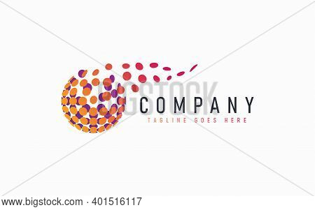 Abstract Modern Logo Design Based From Circular Round Lines. Geometric Colorful Lines Symbol. Usable