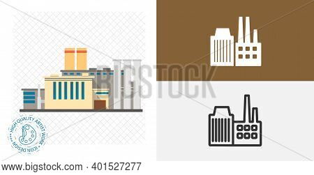 Factory Isolated Vector Icon. Pollution, Ecology Design Element
