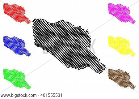 Muranga County (republic Of Kenya, Central Province) Map Vector Illustration, Scribble Sketch Murang