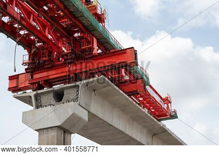 Bangkok, Thailand - September 5, 2017 : Construction Site Of Sky Train Red Line From Bangsue To Rang