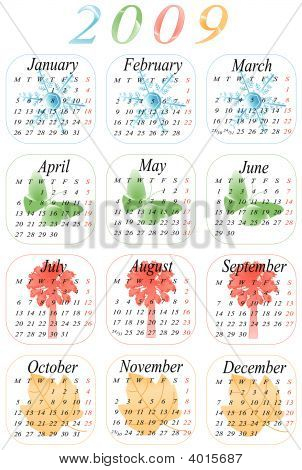 Calendario para el 2009. Año