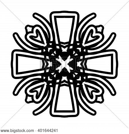 Abstract Symmetric Symbol.geometric Circle Element For Design.outline Mandala.