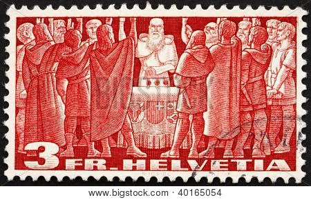 Postage Stamp Switzerland 1938 First Federal Pact, 1291, Swiss Confederacy