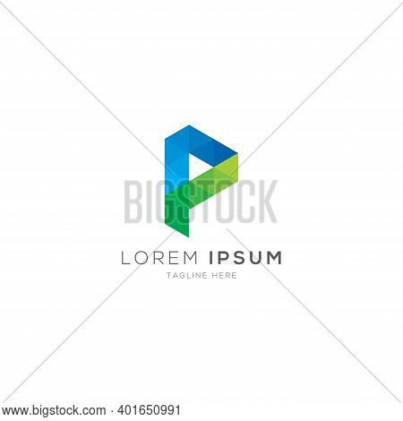 Minimalist P Latter Logo Design Template Vector