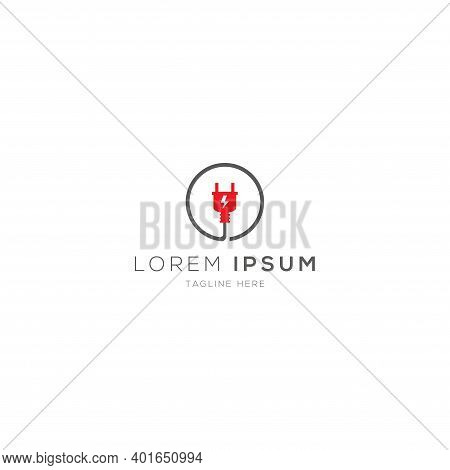 Electricity Power Logo Design Simple Template Vector