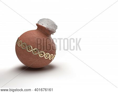 Pongal Pot With Tamil Typography 3d Render