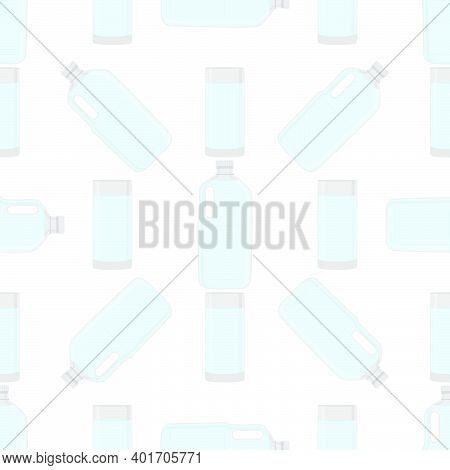 Illustration On Theme Set Identical Types Plastic Bottles For Drinking Water. Water Pattern Consisti