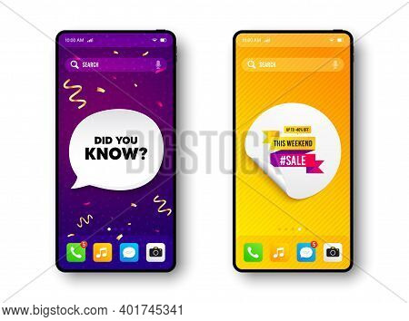 This Weekend Sale 40 Percent Off Banner. Phone Mockup Vector Confetti Banner. Discount Sticker Shape