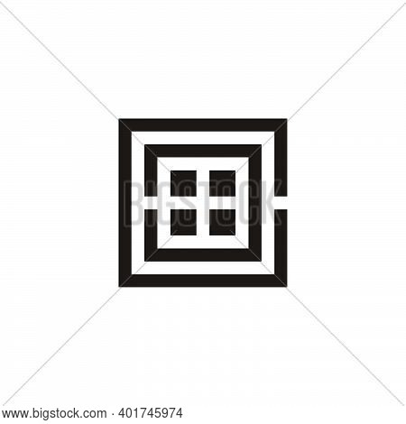 Letter Cc Square Geometric Clear Simple Design Logo Vector