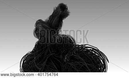 Dark Fiber Optics Cables, Hyper Realistic Multiple Twisted Wires Or Cables Isolated On Light Grey Ba