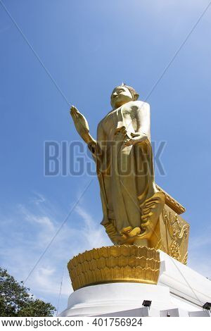 Pang Lila Or Leela Attitude Buddha Statue On Mountains For Thai People And Traveler Travel Visit And