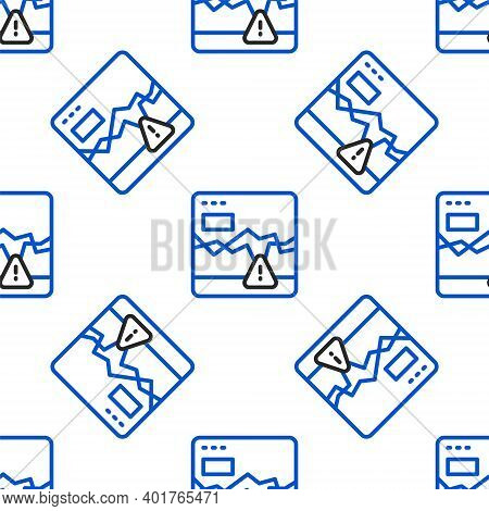 Line Website With Failure Stocks Market Icon Isolated Seamless Pattern On White Background. Monitor 
