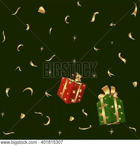 Festive Gift Box With Ribbon
Seamless Pattern
Happy New Year