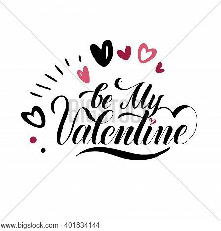 Happy Valentines Day Lettering Text Vector Illustration
