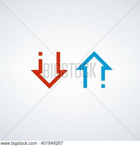 Linear Arrow Up And Down. Infographic Bussiness Success Concept Template Design. Stock Vector Illust