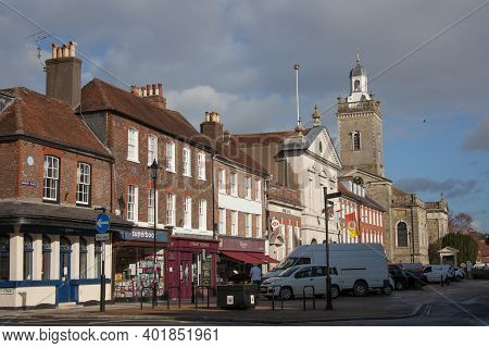 The Centre Of Blandford Forum, Dorset In The Uk, Taken On The 26th October 2020