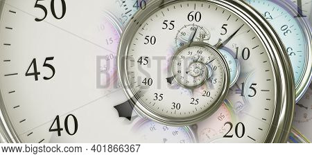 Droste Effect Background. Abstract Design For Concepts Related To Time, Deadline And Business.