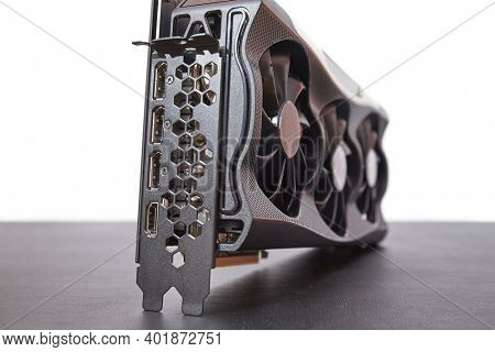New high end graphics card computer hardware upgrade on a desk
