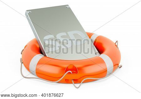 Repair And Service Of Solid State Drive Ssd, 3d Rendering Isolated On White Background