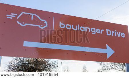 Bordeaux , Aquitaine  France - 12 28 2020 : Boulanger Drive Sign Text And Logo Shop French Chain Ele