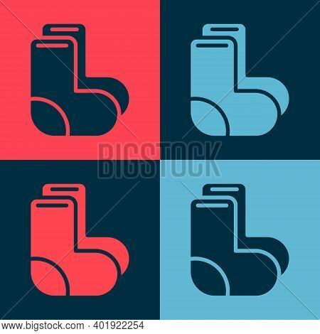 Pop Art Valenki Icon Isolated On Color Background. National Russian Winter Footwear. Traditional War