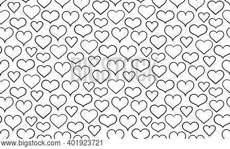 Heart Seamless Pattern For Valentines Day, Wedding, Mothers Day Card
