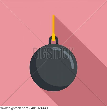 Wrecking Ball Icon. Flat Illustration Of Wrecking Ball Vector Icon For Web Design