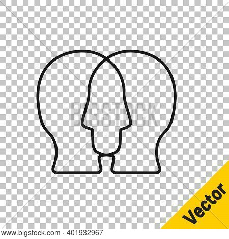 Black Line Project Team Base Icon Isolated On Transparent Background. Business Analysis And Planning
