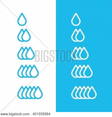 Vector Drop Set For Infographic Level, Oil Or Water Drop. Absorption Icon Drops, Female Pads Absorb 