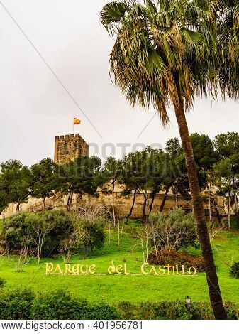 Fuengirola, Malaga, Spain - January 25, 2020: Sohail Castle, Historical Fortification For Coastal De