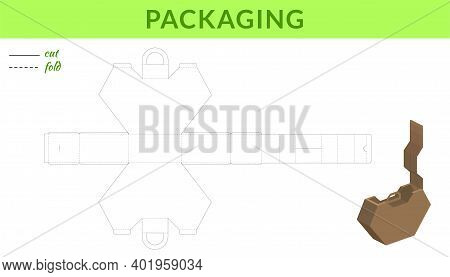 Gift Box Packaging Die Cut Template Design For Valentine's Day, Birthdays, Baby Showers For Sweets, 
