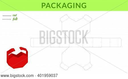 Box Packaging Die Cut Template Design For Valentine's Day, Birthdays, Baby Showers For Sweets, Candi