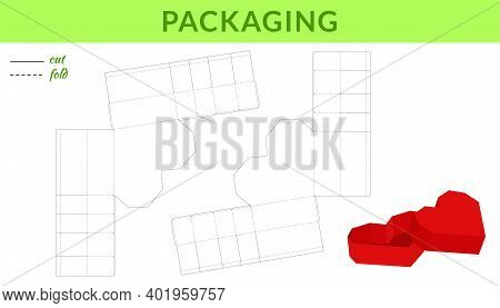 Heart Packaging Design For Valentine's Day, Birthdays, Baby Showers For Sweets, Candies, Small Prese