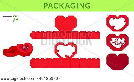 Heart Packaging Design For Valentine's Day, Birthdays, Baby Showers For Sweets, Candies, Small Prese